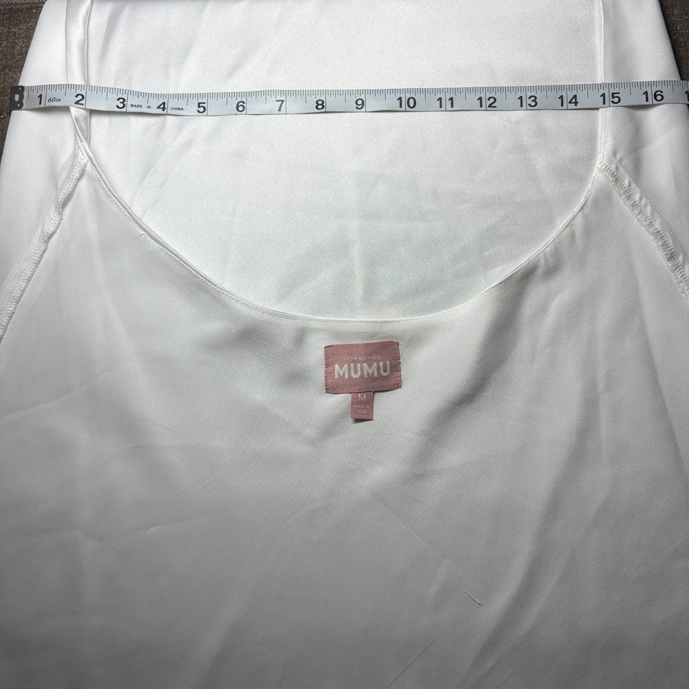 Show Me Your Mumu Jasmine Dress Halter Mini Dress Backless Satin White Size M - Picture 5 of 14